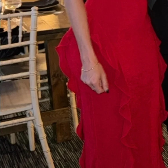 JLUXLABEL Red Maxi Gown Sleeveless Spaghetti Strap - Picture 2 of 2